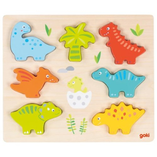 Puzzle dřevěné - Barevní dinosauři